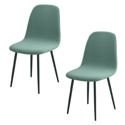 HOKIPO Premium Jacquard Fully Covered Cover for Mid Century Modern Dining Chair, Continental Green