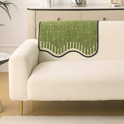 Premium Supple Soft Wavy Sofa Cover Mat, Green