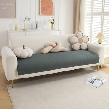 Polyester Quilted Sofa Cover Mats, Grey