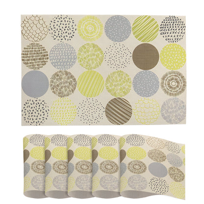 Color Splash PVC Mats for Dining Table, Bubble - Lemon Yellow