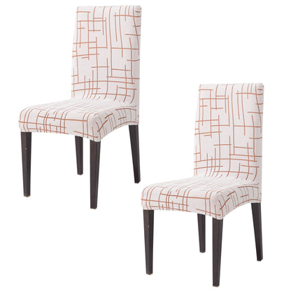 Crossline Series 180 GSM Jacquard Chair Cover Set 1/2/4/6, Rust Brown