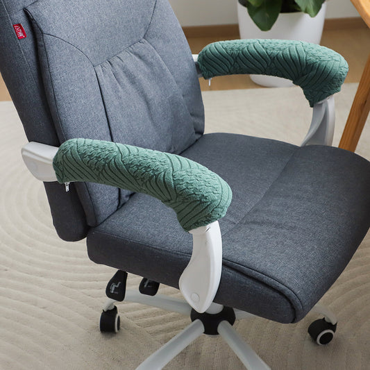 170gsm Jacquard Office Chair Arm Rest Cover (Zipper Style), 1 Pair, Green