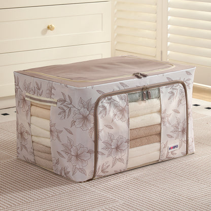 Foldable Cloth Storage Organizer for Wardrobe, Latte Floral