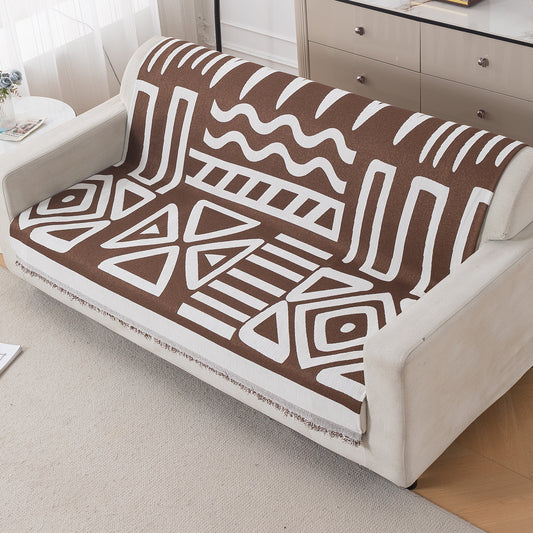 Urban Tribe Premium Chenille Fabric Sofa Cover, Chocolate Brown