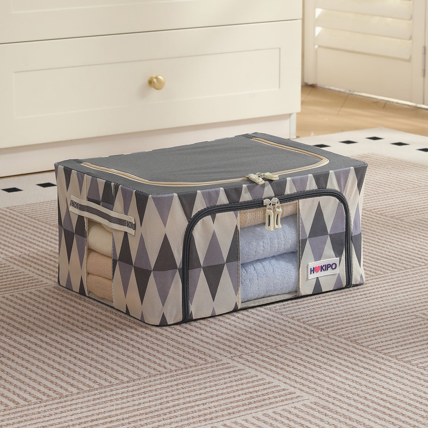 Folding Cloth Storage Box and Organizer for Wardrobe - Ash Mirage
