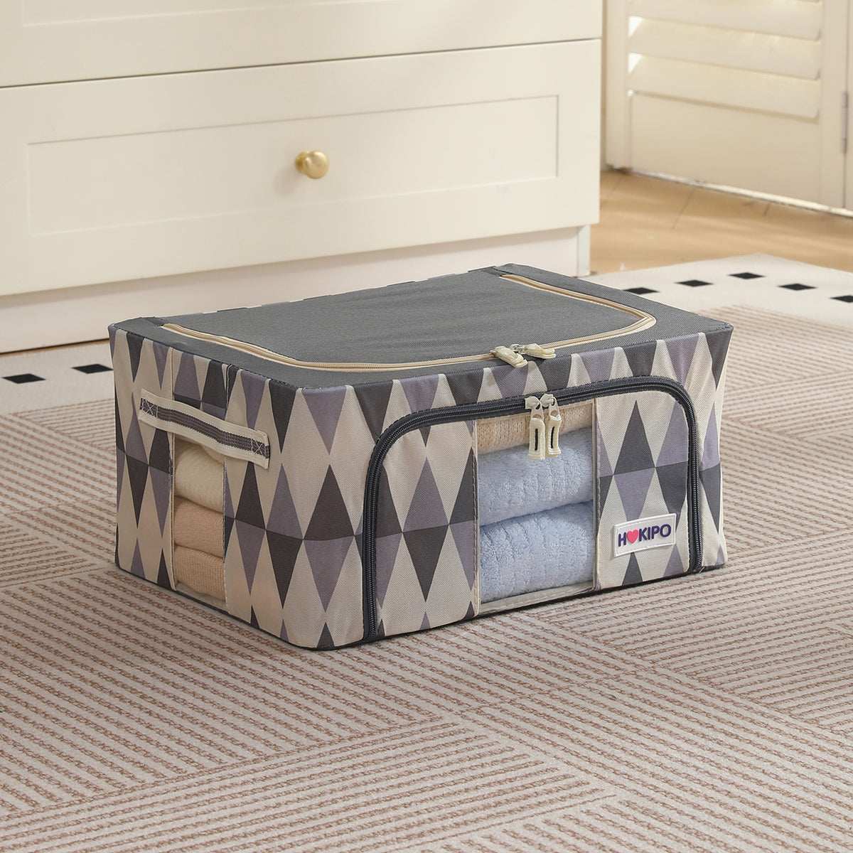 Folding Cloth Storage Box and Organizer for Wardrobe - Ash Mirage