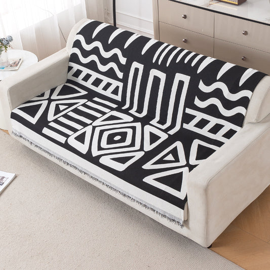 Urban Tribe Premium Chenille Fabric Sofa Cover, Black