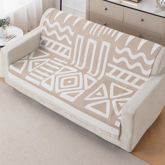 Urban Tribe Premium Chenille Fabric Sofa Cover, Beige