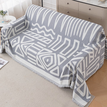 Urban Tribe Premium Chenille Fabric Sofa Cover Throw, Grey