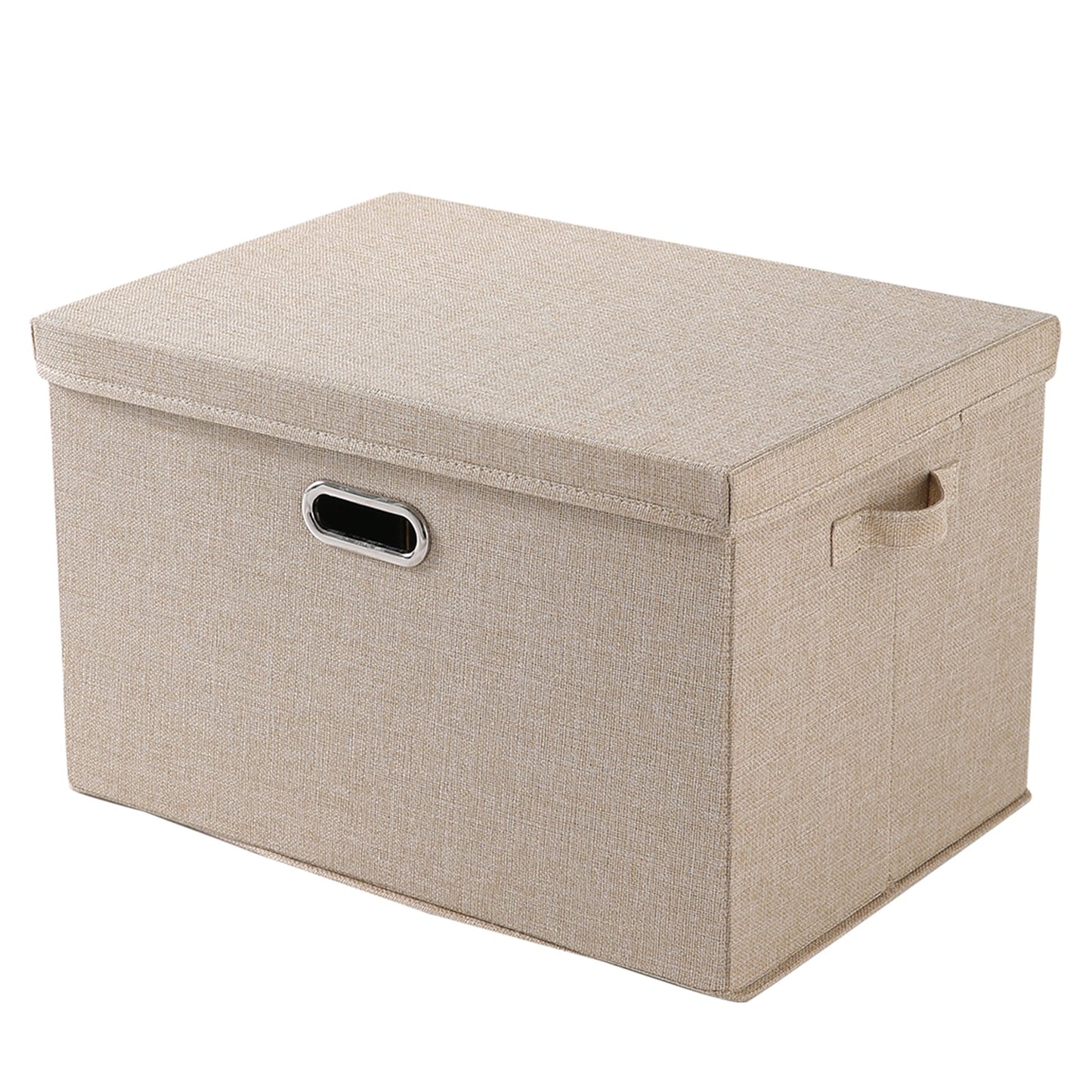 Multipurpose Foldable Storage Box with Lid, Medium / Large / Extra Large, Beige
