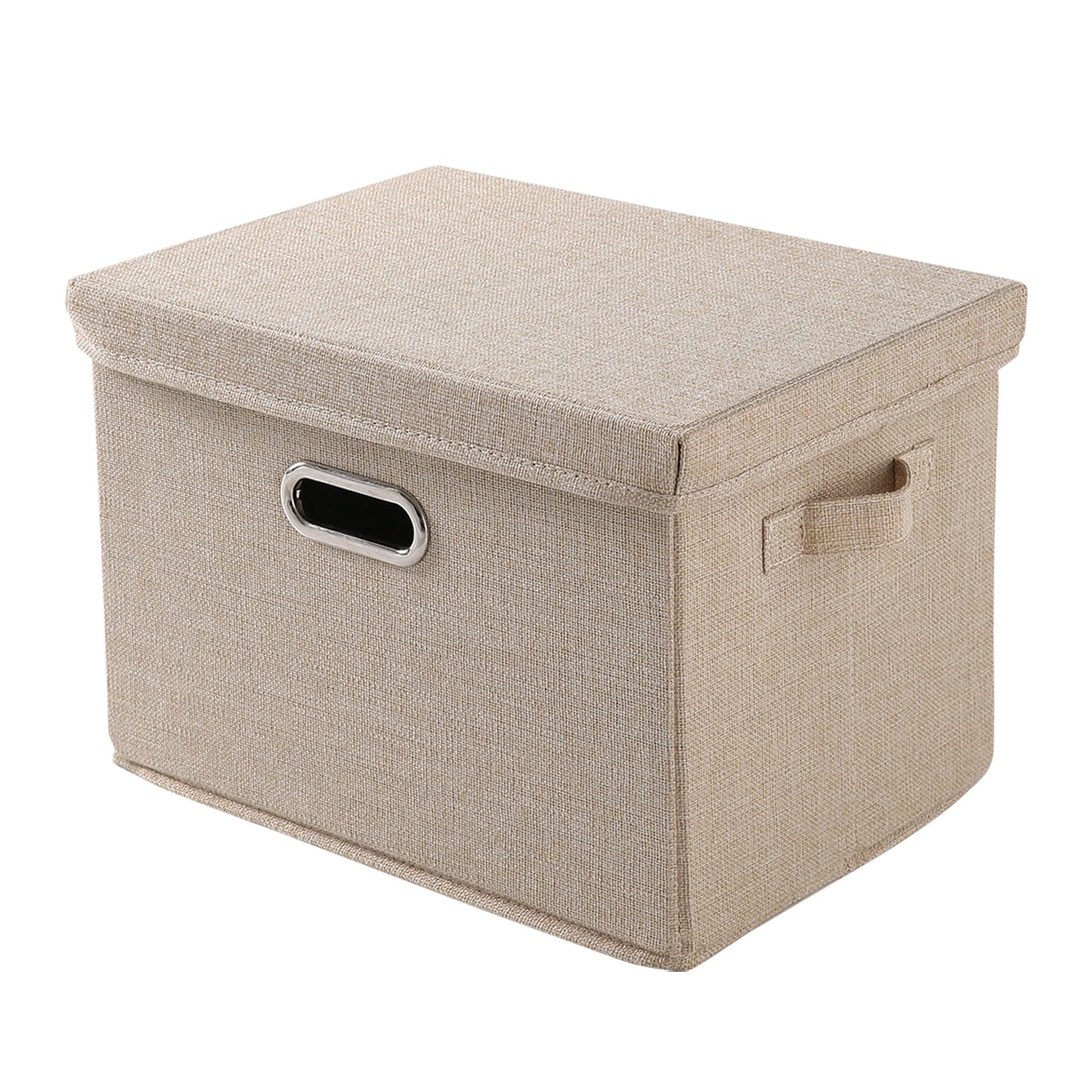 Multipurpose Foldable Storage Box with Lid, Medium / Large / Extra Large, Beige