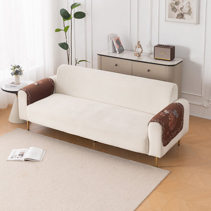 HeavenHue Fleece Soft Touch Quilted Sofa Cover Set Washable Sofa Panel for Seat & Back - Nritya Echo