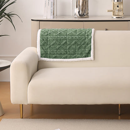 'Italian Caelora' Luxury Jacquard Plush Anti-Slip Sofa Cover Mat - Sage Green