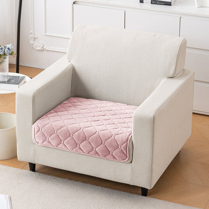 Diamond Tuft Plush Sofa Cover Mat, Blush Pink
