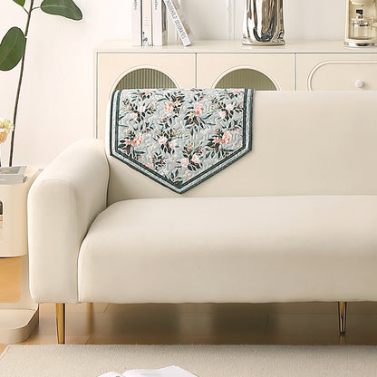 Florentina Series Premium Holland Velvet Sofa Cover Mat - Magnolia Green