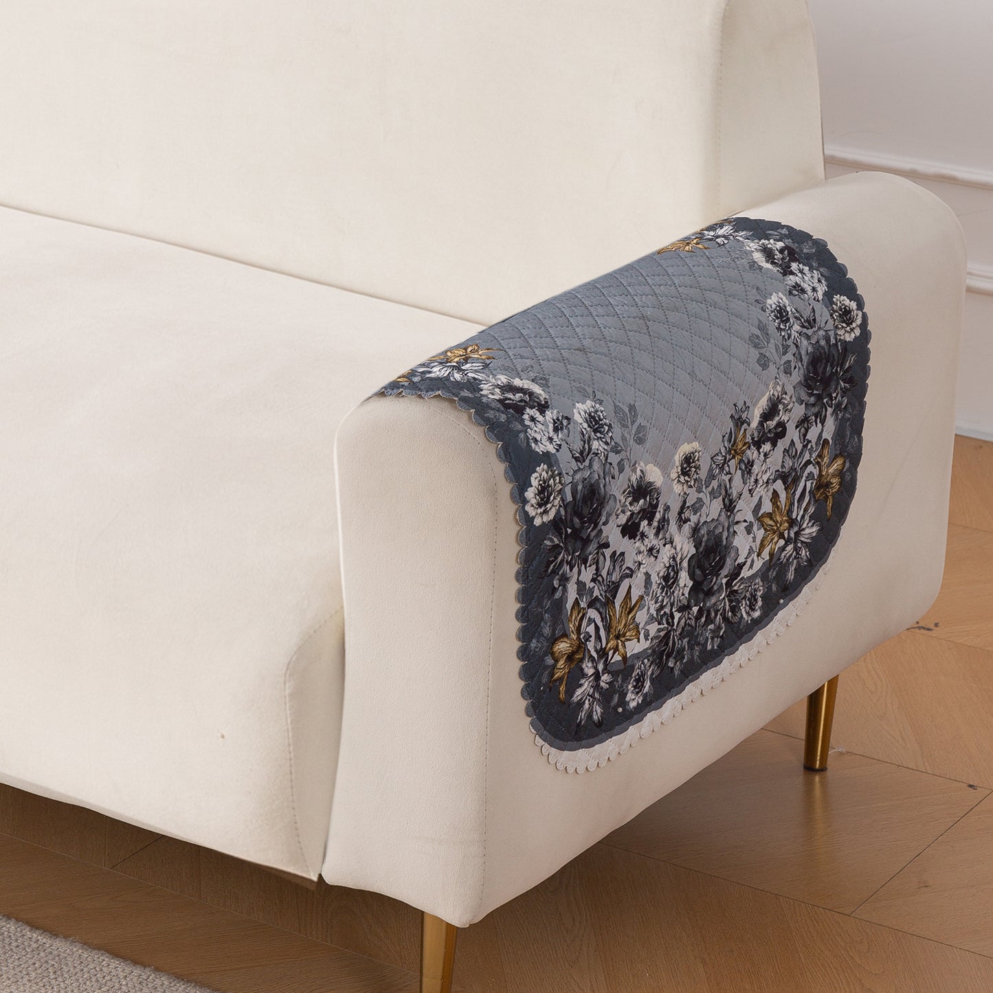 LoomVerse Quilted Sofa Cover Set Washable Sofa Panel for Seat & Back - Blue Belle