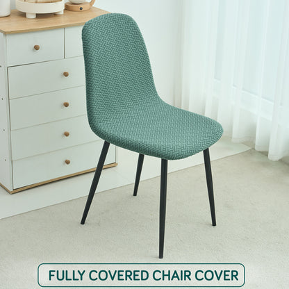 HOKIPO Premium Jacquard Fully Covered Cover for Mid Century Modern Dining Chair, Continental Green