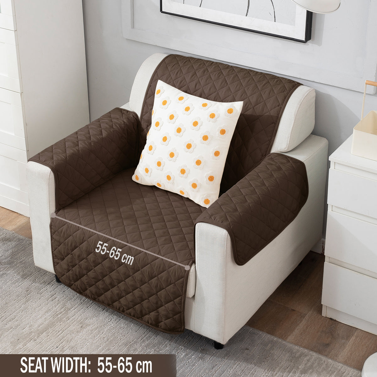 Chocolate Brown elegant single seater sofa cover