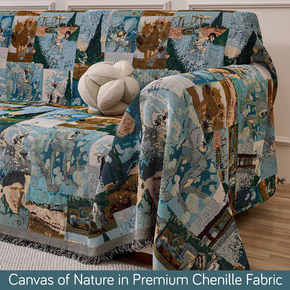 All-Season Chenille Sofa Throw, Canvas of Nature Series