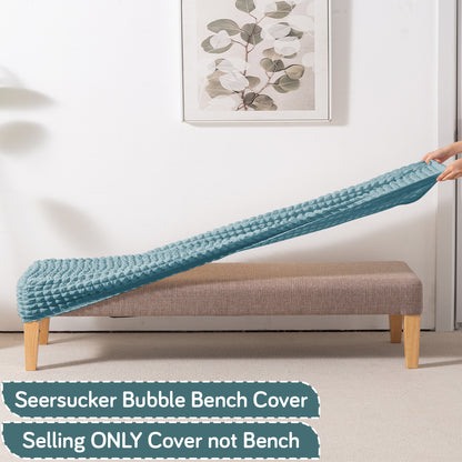 Aria Nova 280 GSM Stretchable Bubble Dining Bench Cover, Tropical Teal