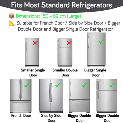 Small / Large Fridge Cover Top | For Smaller Single Door, Double Door and Bigger Double Door Refrigerator - Waterproof, Printed with 6 Side Pockets, Playful Cats