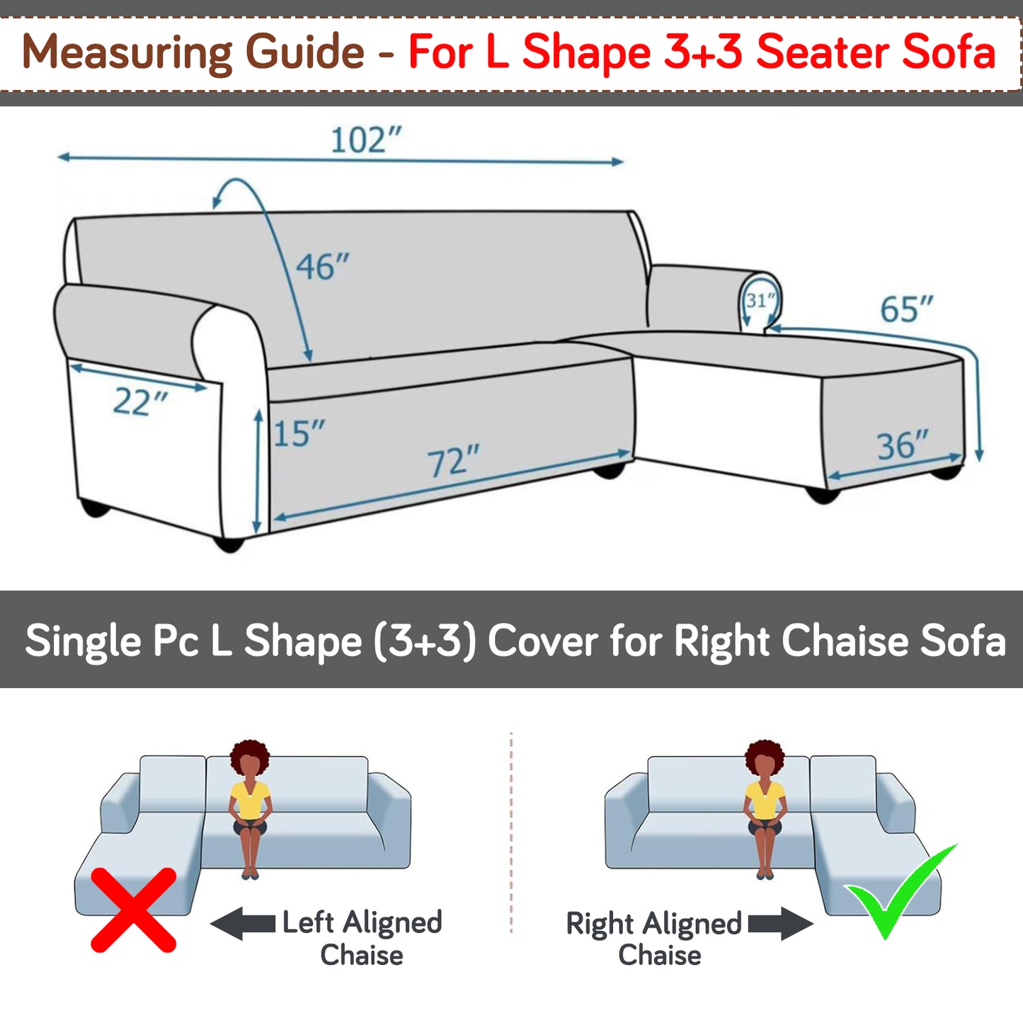 Elira Series Quilted One-Piece L Shape Sofa Cover Mat with Left and Right Chaise, Multicolor Abstract Geometry