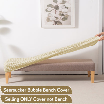 Aria Nova 280 GSM Stretchable Bubble Dining Bench Cover, Beige