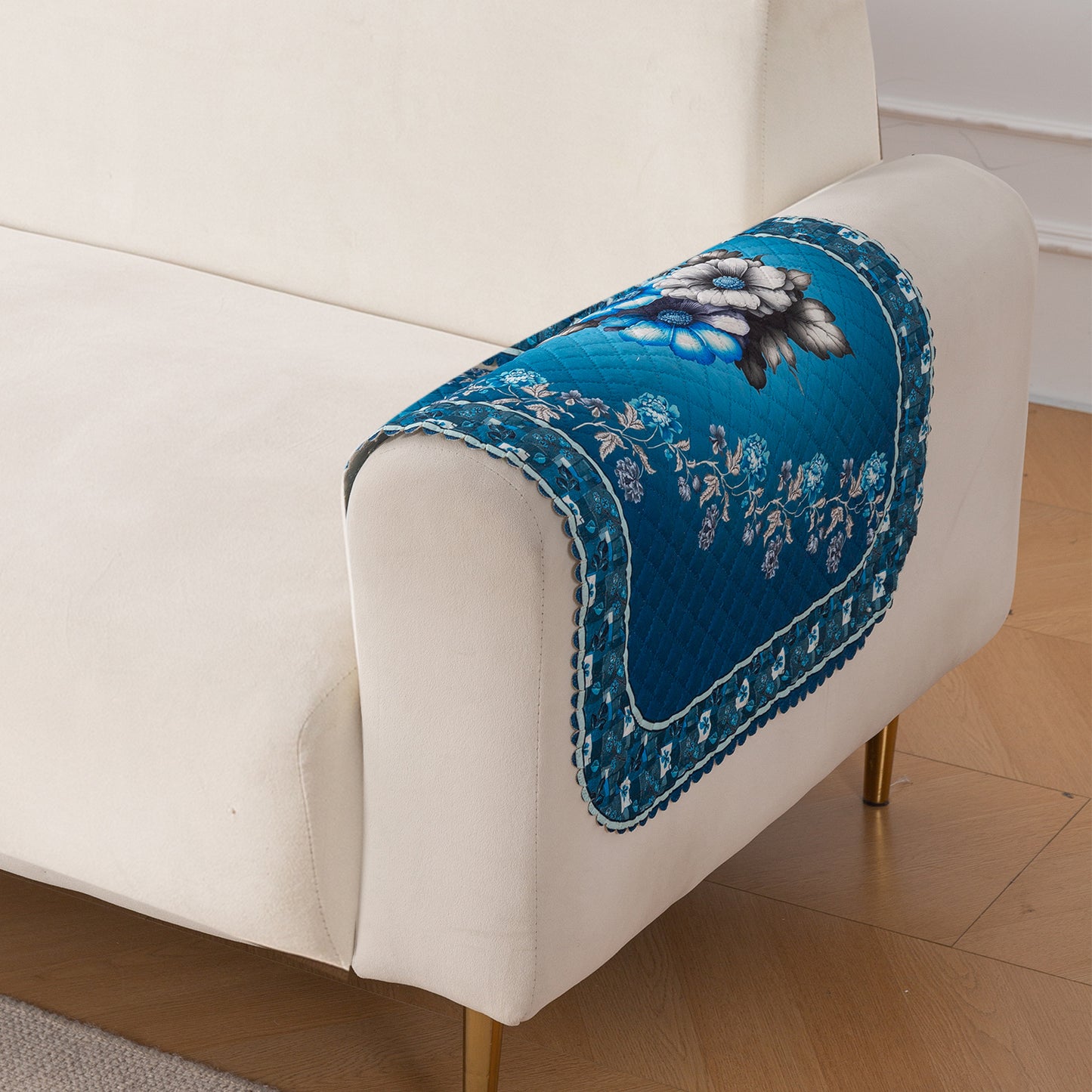 LoomVerse Quilted Sofa Cover Set Washable Sofa Panel for Seat & Back - Royal Meadow