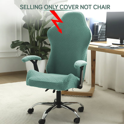Gaming Chair Cover Elastic Jacquard Computer Rotating Chair Seat Covers Slipcover, Green