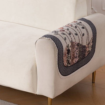 HeavenHue Fleece Soft Touch Quilted Sofa Cover Set Washable Sofa Panel for Seat & Back - Mystic Wings