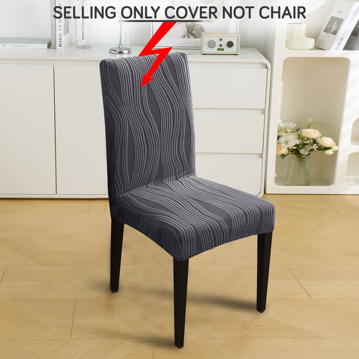 Nestiva Series Stretchable Knitting Jacquard Chair Cover - Porpoise Grey