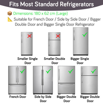 Small / Large Fridge Cover Top | For Smaller Single Door, Double Door and Bigger Double Door Refrigerator - Waterproof, Printed with 6 Side Pockets, Geometric Abstract