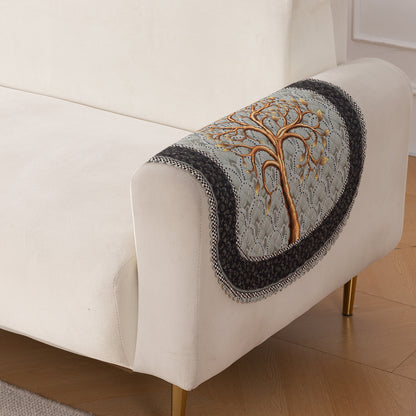LoomVerse Quilted Sofa Cover Set Washable Sofa Panel for Seat & Back - Tranquil Tree