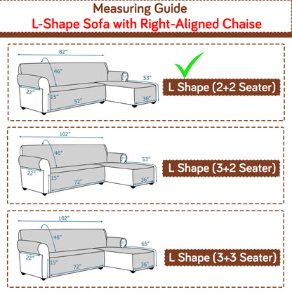 Elira Series Quilted One-Piece L Shape Sofa Cover Mat with Left and Right Chaise, Buff Brown Sillehoute Floral