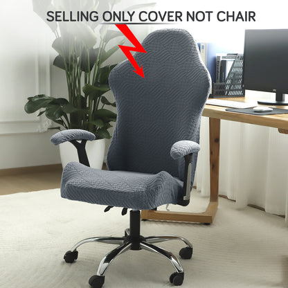 Gaming Chair Cover Elastic Jacquard Computer Rotating Chair Seat Covers Slipcover, Dark Grey