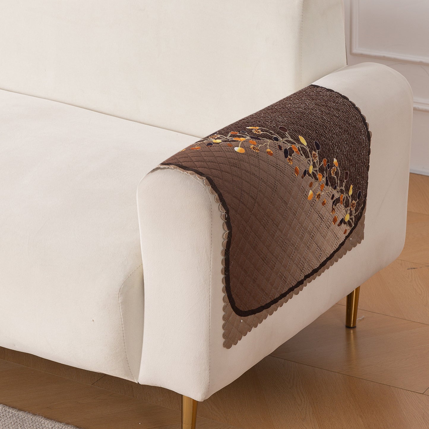 LoomVerse Quilted Sofa Cover Set Washable Sofa Panel for Seat & Back - Autumn Drape