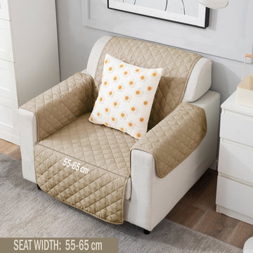 Beige elegant single seater sofa cover