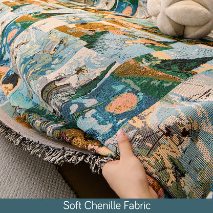 All-Season Chenille Sofa Throw, Canvas of Nature Series
