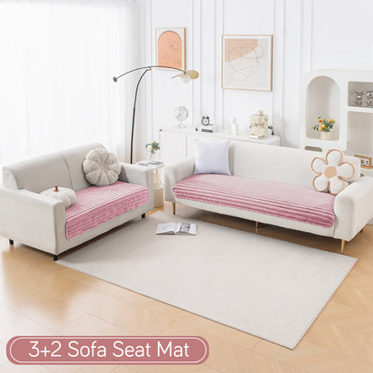 Faux Rabbit Fur Sofa Cover Combination Set, 'Snuggle Fur Series' Soft Pink