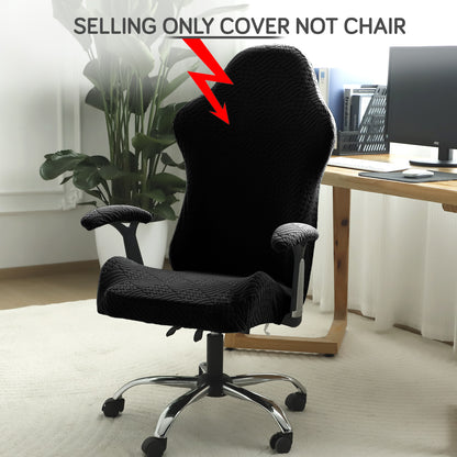 Gaming Chair Cover Elastic Jacquard Computer Rotating Chair Seat Covers Slipcover, Black