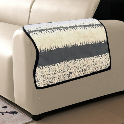 Luxury Wavy Plush Anti-Slip Sofa Cover Mats - Pewter Grey