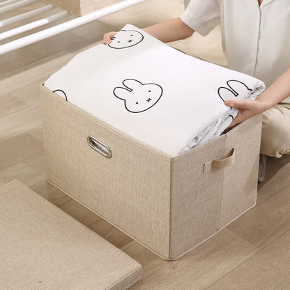Multipurpose Foldable Storage Box with Lid, Medium / Large / Extra Large, Beige