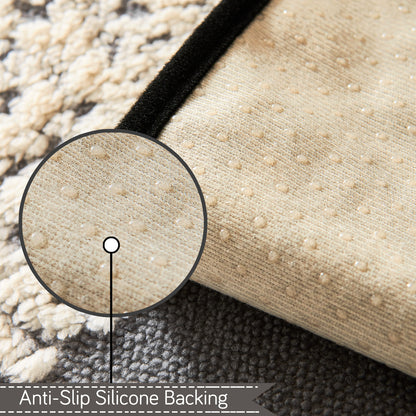 Luxury Wavy Plush Anti-Slip Sofa Cover Mats - Pewter Grey
