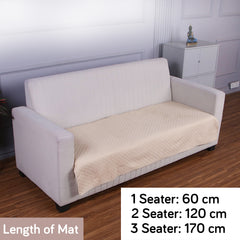 Quilted Sofa Cover Mat for 1/2/3 Seater Sofa, Beige