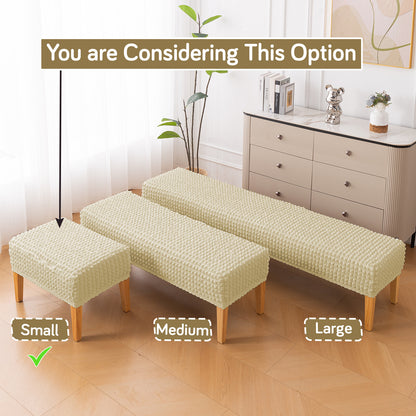 Aria Nova 280 GSM Bubble Stretchable Foot Rest Stool Cover, Beige