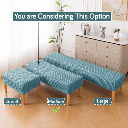 Aria Nova 280 GSM Stretchable Bubble Dining Bench Cover, Tropical Teal