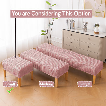 Aria Nova 280 GSM Bubble Stretchable Foot Rest Stool Cover, Tea Rose Pink