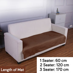 Quilted Sofa Cover Mat for 1/2/3 Seater Sofa, Dark Coffee