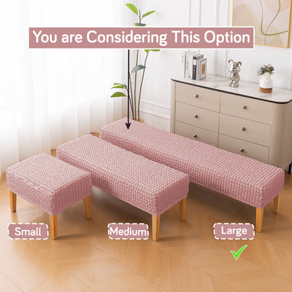 Aria Nova 280 GSM Stretchable Bubble Dining Bench Cover, Tea Rose Pink