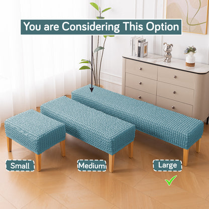Aria Nova 280 GSM Stretchable Bubble Dining Bench Cover, Tropical Teal
